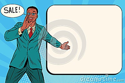 Sale businessman promoter Vector Illustration