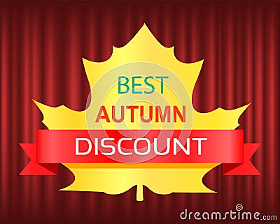 Best Autumn Discount, Seasonal Fall Sale Vector Vector Illustration
