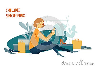 Sale, consumerism and people concept. Vector Illustration