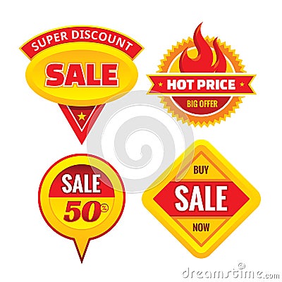 Sale - creative vector badges set. Special discount vector badges collection. Super offer concept stickers. Vector Illustration