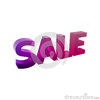 Sale 3D gradient colored text Vector Illustration