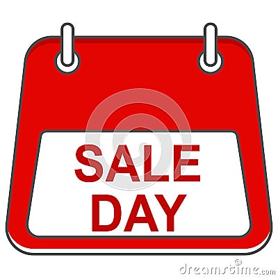 Sale day in form of calendar.Vector icon editable stroke Stock Photo