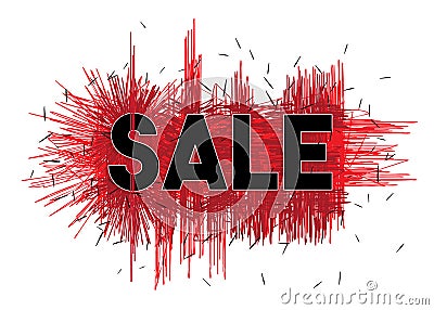 `Sale` design template grunge style. Vector Illustration