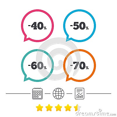 Sale discount icons. Special offer price signs. Vector Illustration