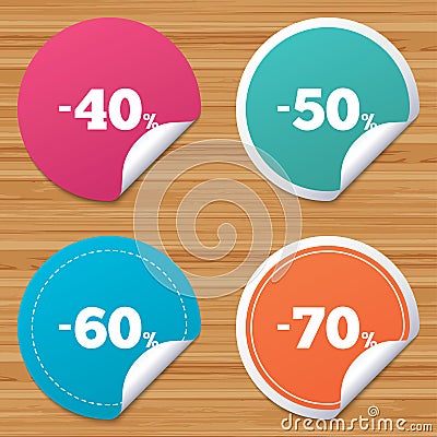 Sale discount icons. Special offer price signs. Vector Illustration