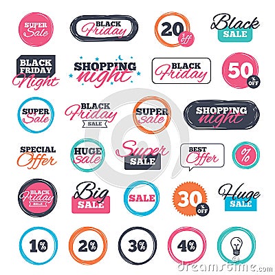 Sale discount icons. Special offer price signs. Vector Illustration