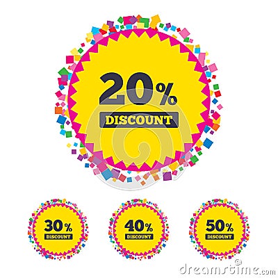 Sale discount icons. Special offer price signs. Vector Illustration