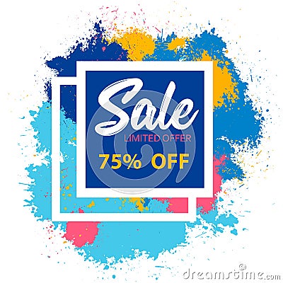 Sale discount - concept horizontal banner vector illustration. Special offer abstract layout. Buy now. Graphic design poster. Geom Vector Illustration