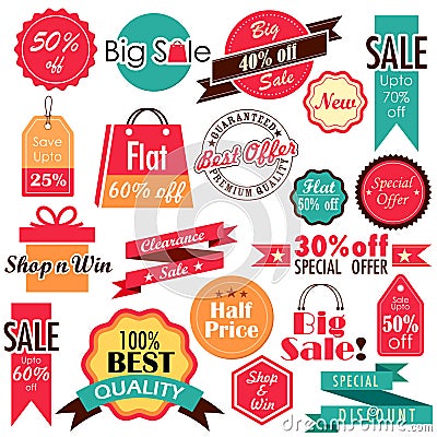 Sale and Discount tags Vector Illustration