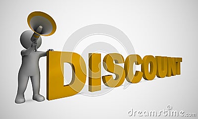 Sale discounts concept icon means markdown price - 3d illustration Cartoon Illustration