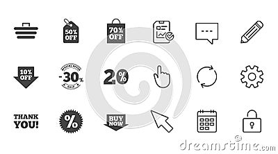 Sale discounts icon. Shopping, deal signs. Vector Illustration