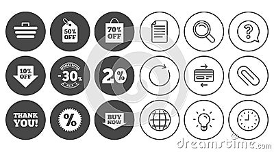 Sale discounts icon. Shopping, deal signs. Vector Illustration