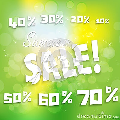 Sale.discounts and interest on a green background.vector background Vector Illustration