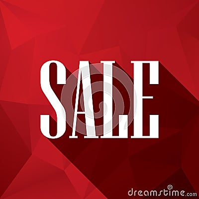 Sale discounts poster or flyer, white text on red Vector Illustration