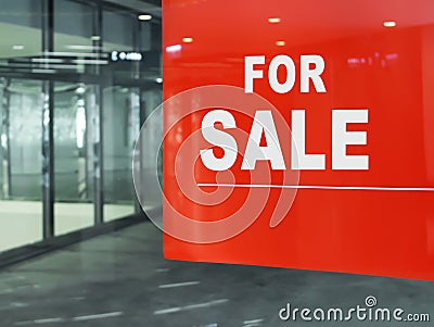 For Sale. Empty Shop. Stock Photo