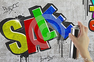 Sale graffiti Stock Photo