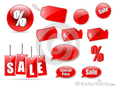 Sale icons and labels Vector Illustration