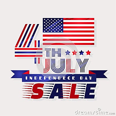 sale. Independence day design over white background, vector illustration Vector Illustration