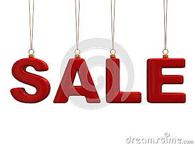 Sale inscription made of Christmas ball letters Stock Photo