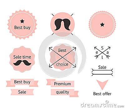 Sale labels in hipster style Vector Illustration