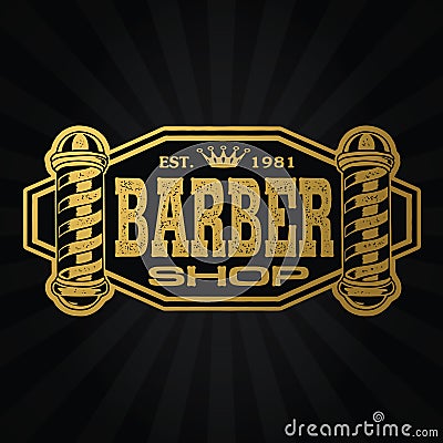 Barber Shop Hair Salon Hair Stylist Vintage logo Luxury Pomade Retro Royal Vector Vector Illustration