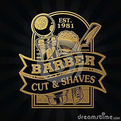 Barber Shop Hair Salon Hair Stylist Vintage logo Luxury Pomade Retro Royal Vector Vector Illustration