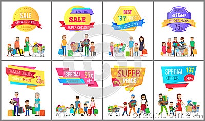 Sale Low Price Special Discount Super Choice Card Vector Illustration