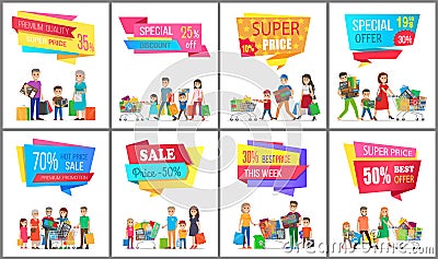 Sale Low Price Special Discount Super Choice Card Vector Illustration