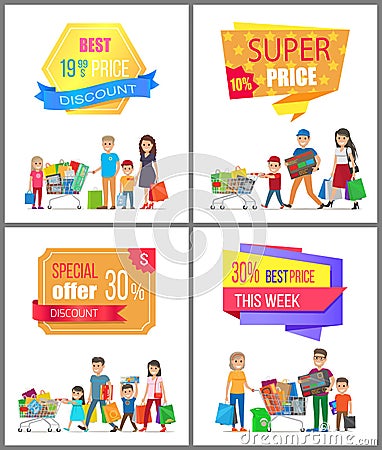 Sale Low Price Special Discount Super Choice Card Vector Illustration