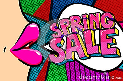 Sale Message in pop art style Vector Illustration