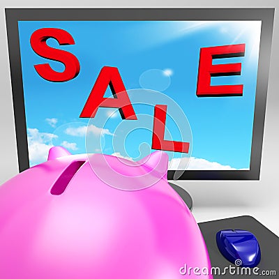 Sale On Monitor Showing Clearances Stock Photo