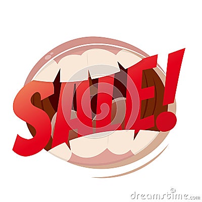 Sale mouth Vector Illustration