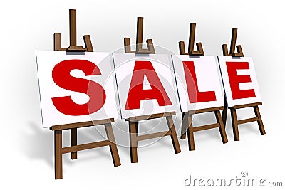 Sale Painting Easels Stock Photo