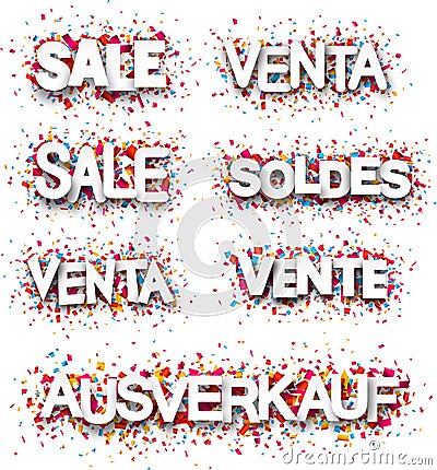 Sale paper banners. Vector Illustration