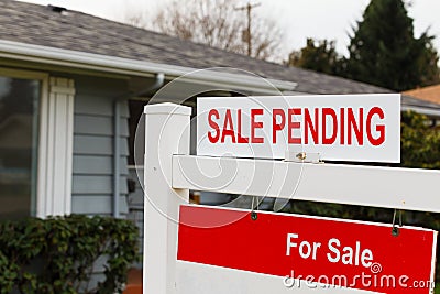 Sale Pending Real Estate Sign Stock Photo