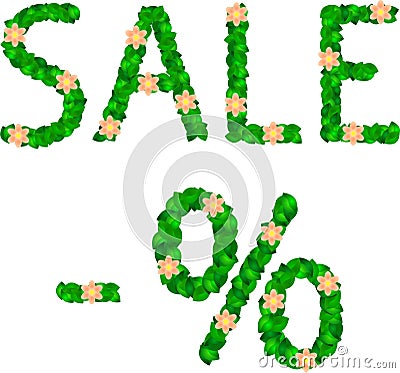 Sale Percent Letters Vector Illustration