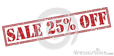 Sale 25 percent off red stamp Stock Photo