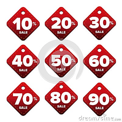 Sale percent pricetag red vector Vector Illustration