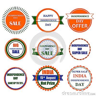 Sale Promotion and Advertisement for 15th August Happy Independence Day of India Vector Illustration