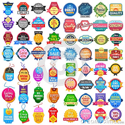 Sale and Promotion label tag sticker for Advertisement Vector Illustration