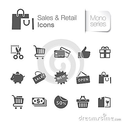 Sale & retail related icons Vector Illustration