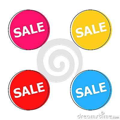 Sale round banner set. Special offer symbol collection vector Vector Illustration