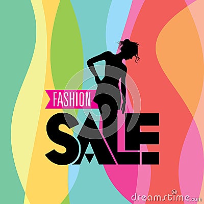 Sale shopping background and label Vector Illustration