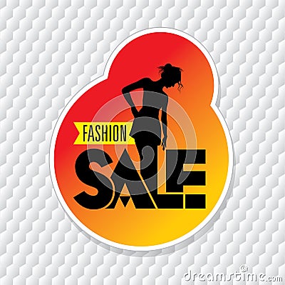 Sale shopping background and label Vector Illustration