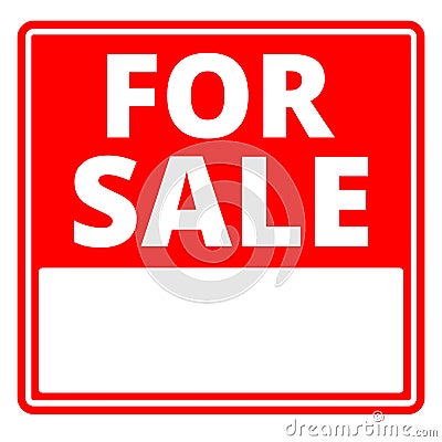 For sale sign with blank copy space Vector Illustration