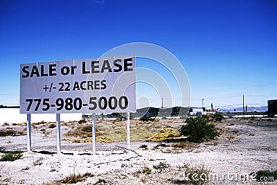 For sale sign grounds in the South Strip in Las Vegas Editorial Stock Photo