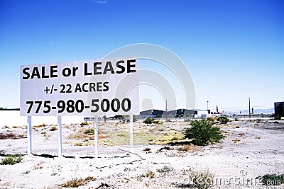 For sale sign grounds in the South Strip in Las Vegas Editorial Stock Photo
