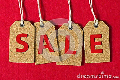 Sale sign on tags Stock Photo