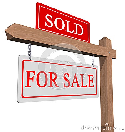 For sale and sold sign Stock Photo