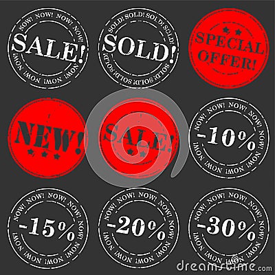 Sale stamp set Vector Illustration